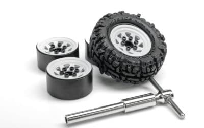RC4WD Beadlock Stamped Steel Wheels with Interco Thornbird Tires for SCX24