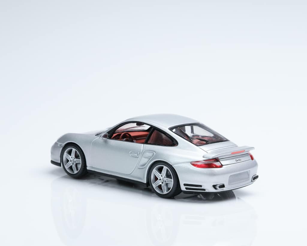 Porsche 911 Turbo (997) Scale Model Rear 3/4 View